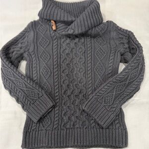 Aspen Kids Gray Cable Knit Turtleneck Sweater